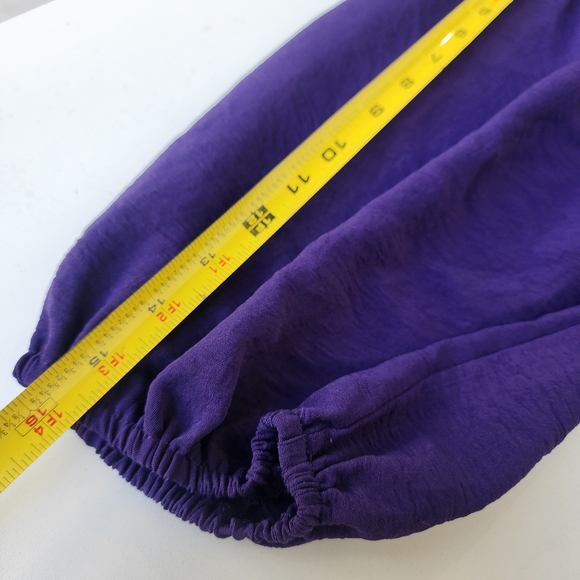 Connected Apparel Women's Purple Babydoll Boho Dress Puff Sleeve Pockets Sz 4 - Picture 12 of 12